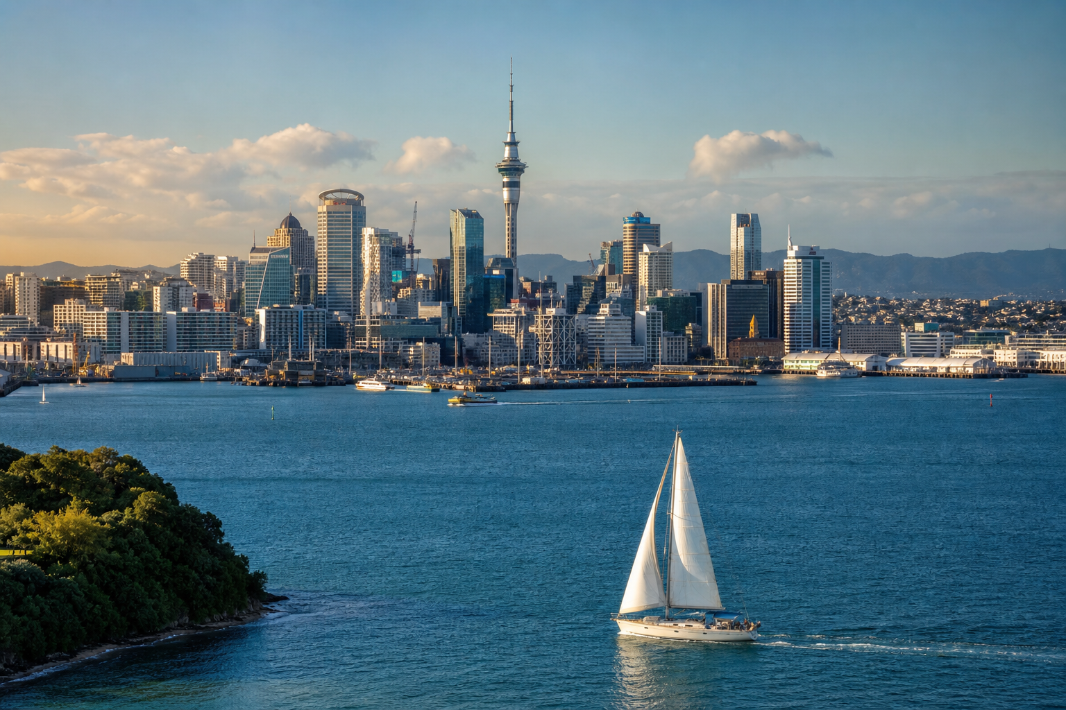 Auckland skyline and harbour