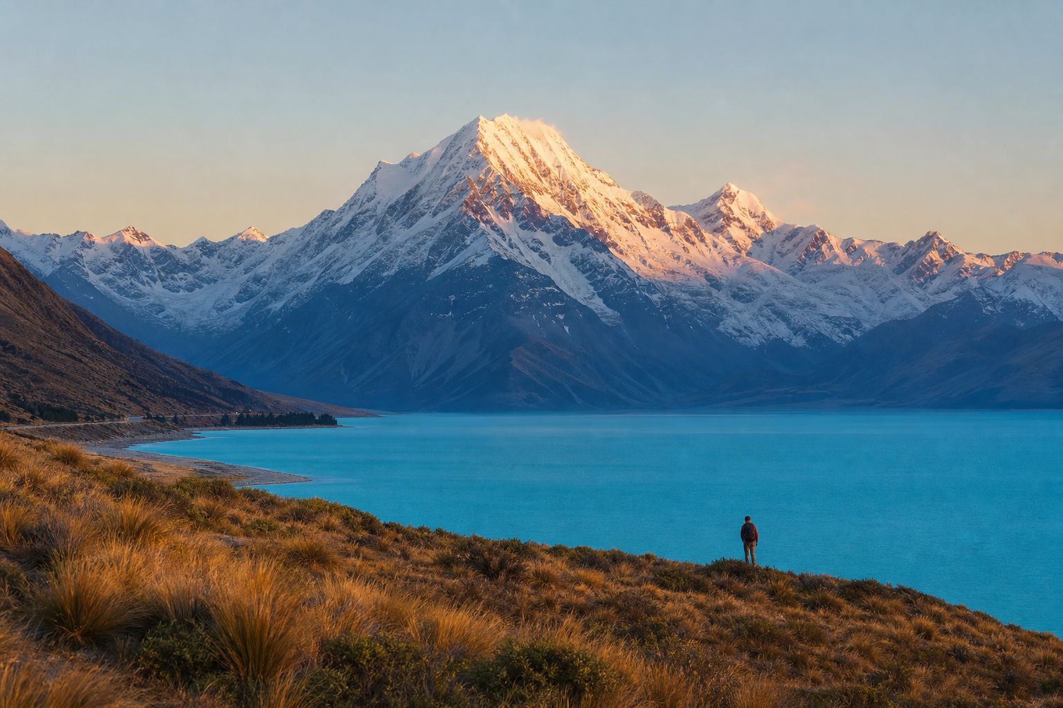 Aoraki Mount Cook and Lake Pukaki