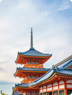Pagoda and skyline in Japan