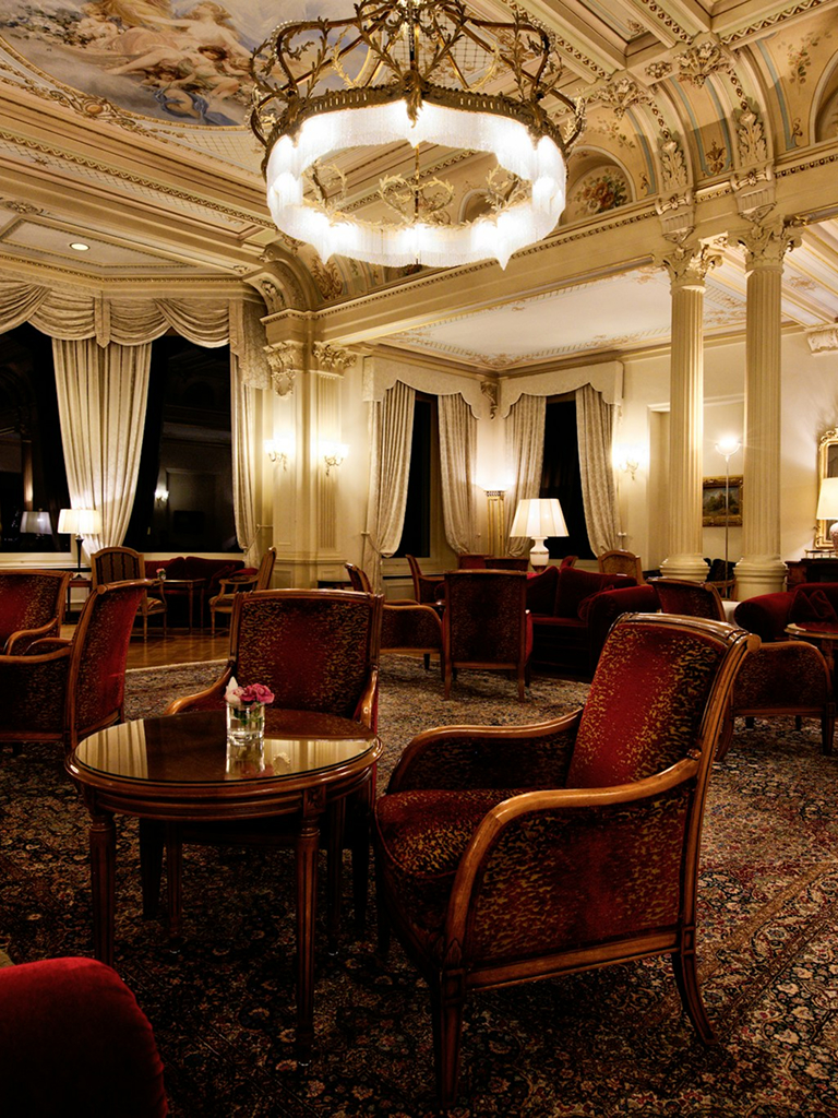 Elegant hotel lounge with comfortable seating